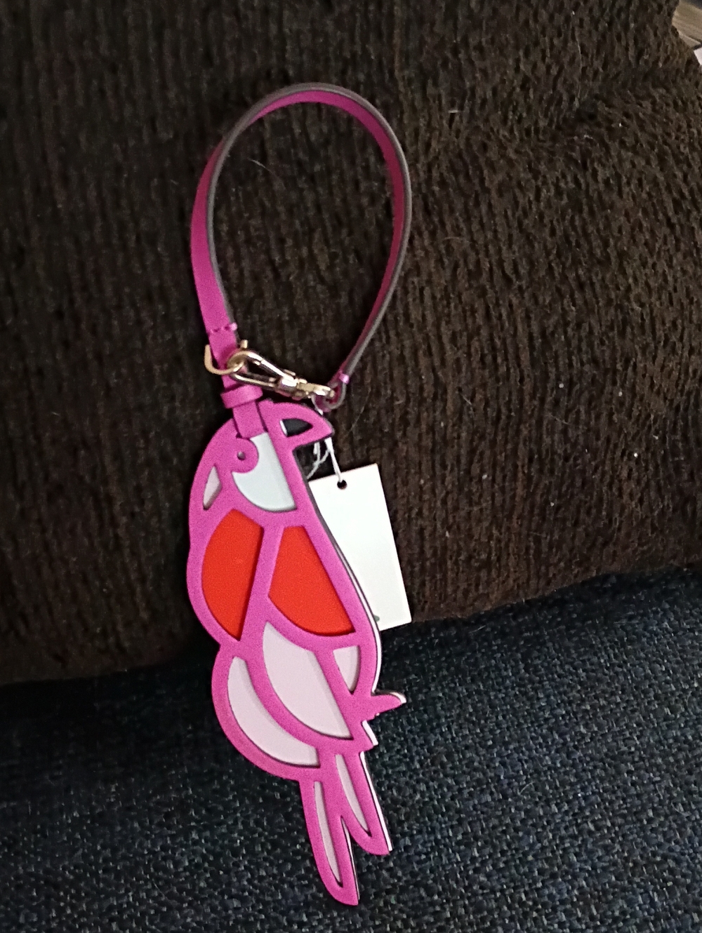 Kate Spade Pink Parrot Leather  Holder Charm
